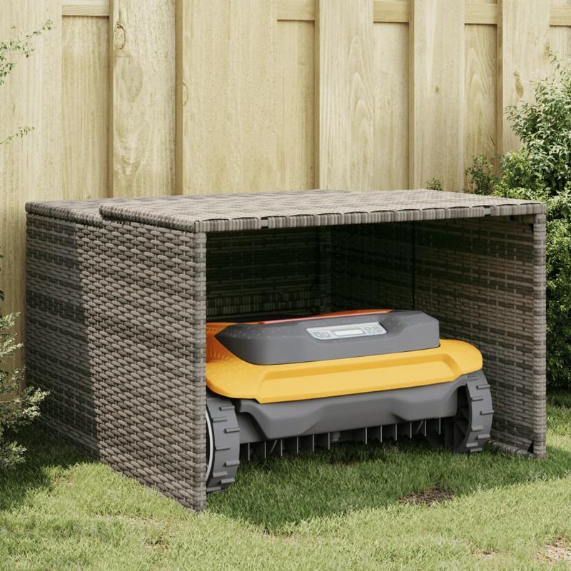 Robotic Grasmaaier Garage – Robotmaaier Schuur – Beschermhoes – Opslagbox – Grasmaaier Opbergkast – Grijs – Woven Resin – Compact Ontwerp – Betrouwbare Bescherming