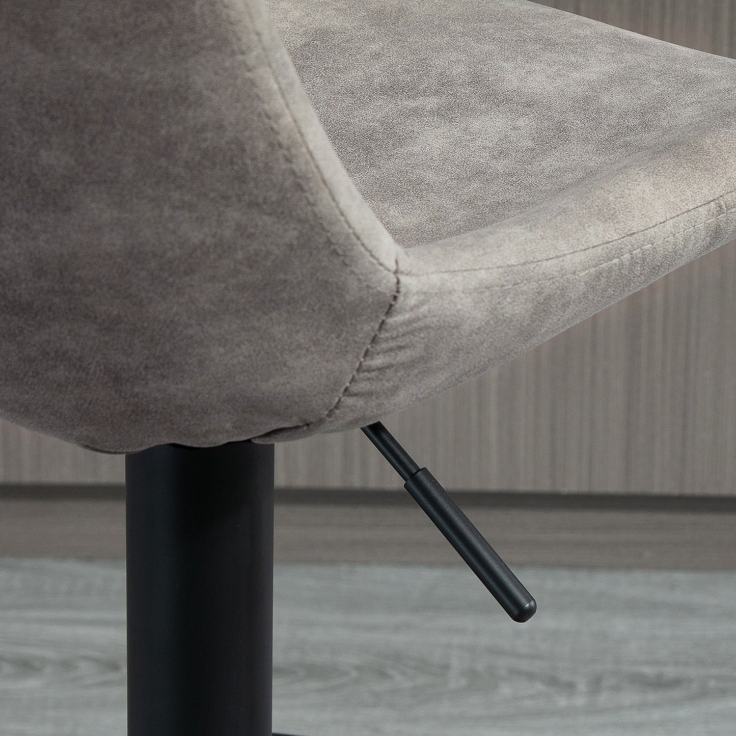 Barkrukken – Barkstoel – Barstoelen – Krukken – Barstoelset – Retro Design – Gaslift Met Voetsteun – Grijs/Zwart