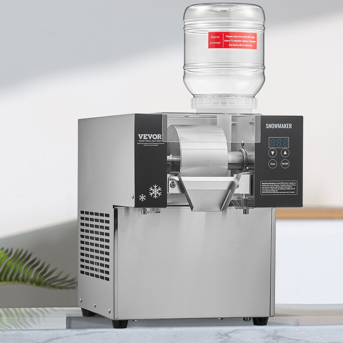 IJsblokjesmachine – IJsblokjesmaker – IJsblokjesmachine Sneeuwvlok – Ice Maker – RVS – 80 kg/24 uur – Snelle Koeling