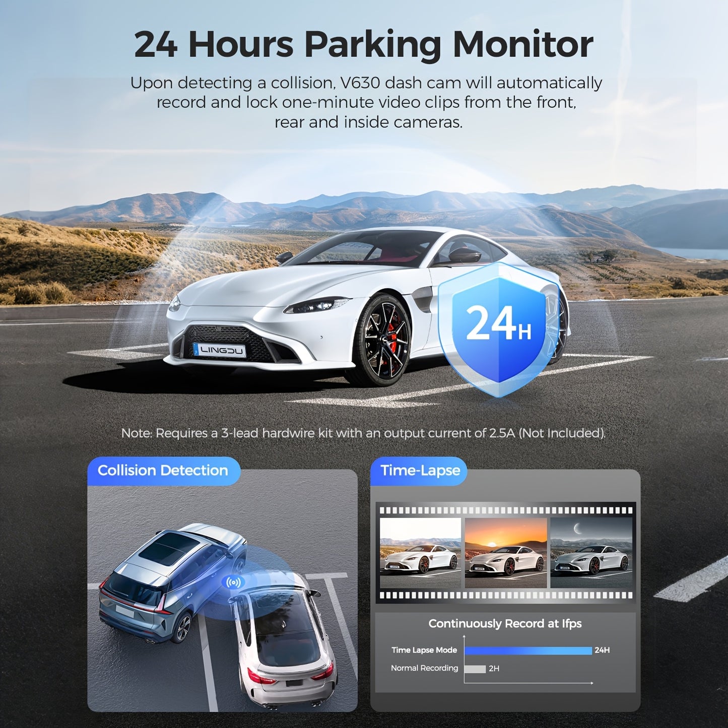 Dubbele Dashcam – Auto Camera – Beveiligingscamera – DVR Recorder – Achteruitrijcamera – 4K Voorzijde & Full HD Achterzijde – Nachtzicht & GPS Met ADAS