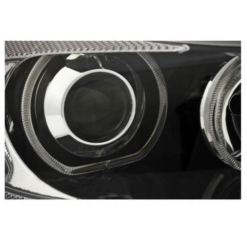 Koplampen BMW E90 – Autolampen – Led Verlichting – Angel Eyes – Auto Lichtunits – H7 Compatible – Witte LED Parklichten – Elektrische Hoogteverstelling
