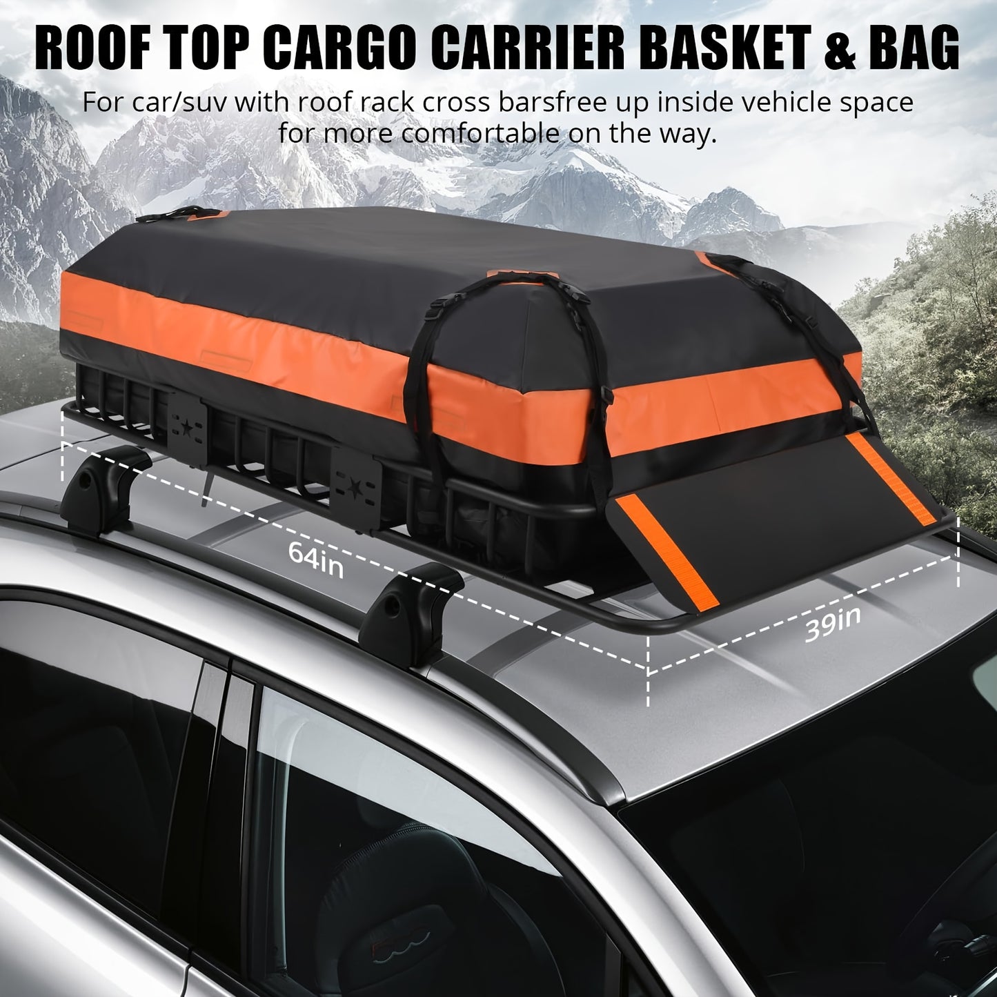 Dakkofferrek – Dakkofferdrager – Dakdrager – Bagagerek – Autodrager – Verstelbaar 162,56 cm – Robuust Stalen Frame – Weerbestendig Met Slot