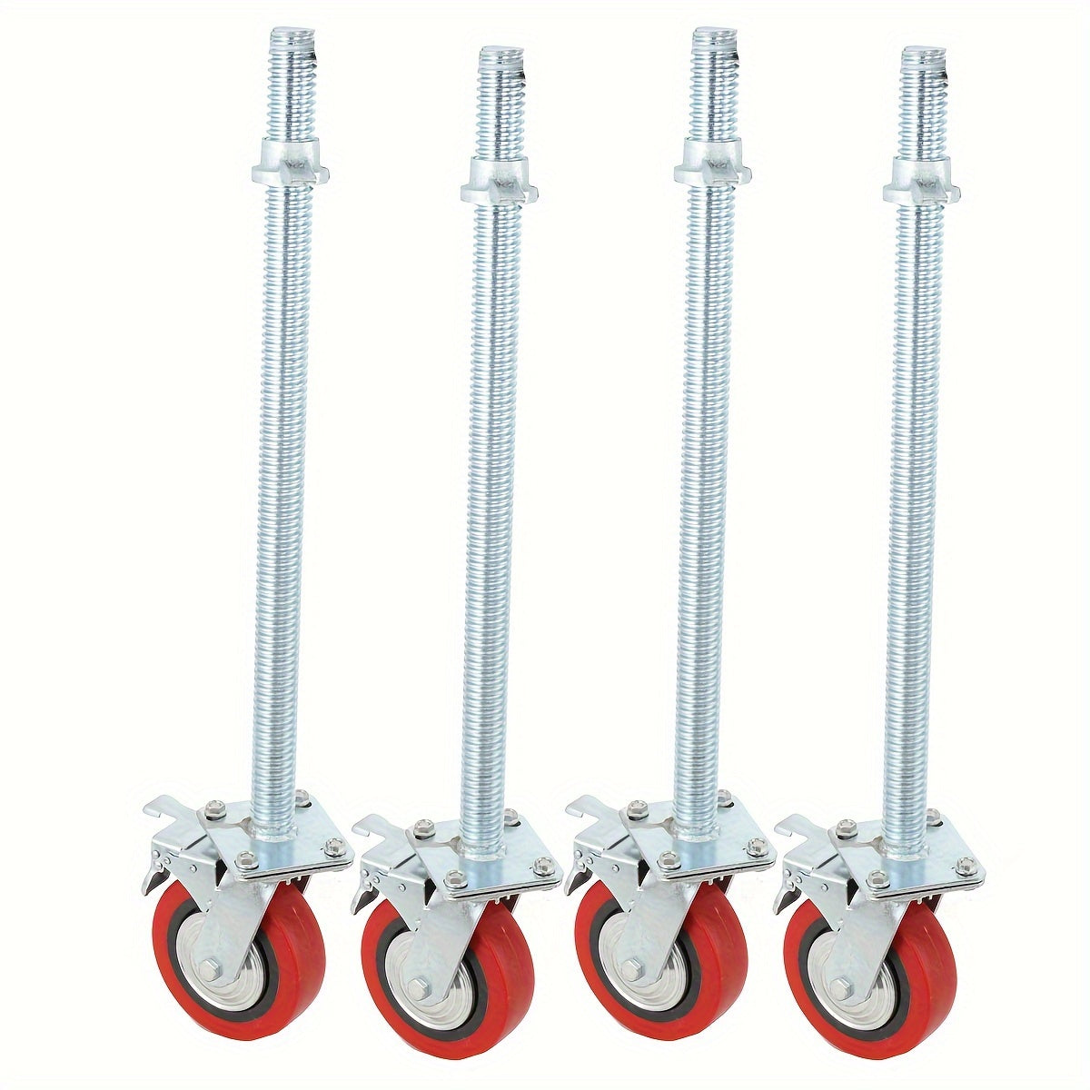 Steigerwielen – Zwenkwielen – Transportwielen – Meubelwielen – Rolwielen – Diameter 190mm – Draagvermogen 750kg – Hoogte Verstelbaar – Met Rem