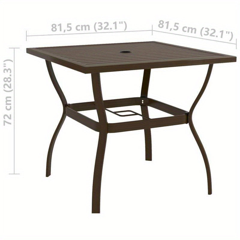 Garden table 81.5x81.5x72cm steel bruin Removable Durable Outdoor, , Backyard Setup, Alfresco Dining, Removable Top, Weatherresistant Material, Dining Table, Garden Furniture, Homeowners, Event Planners