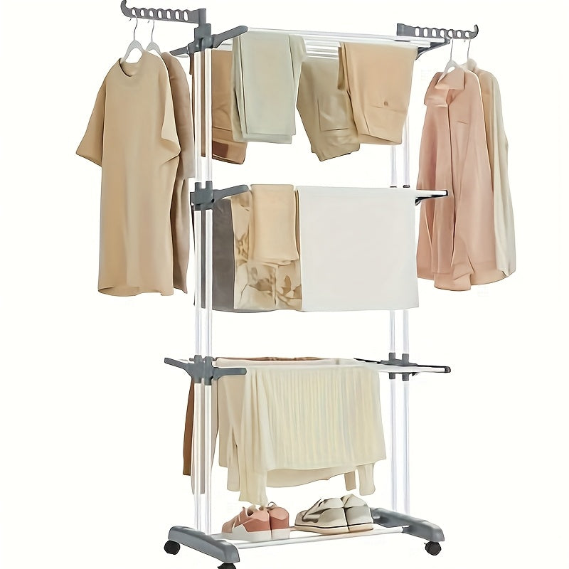 Wasrek – Droogrek – Droogtoren – Waslijn – Washanger – Extra Lang 170 cm – Stevig Metaal Met Wieltjes Met Rem