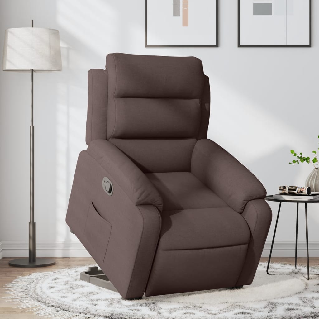 Staandmassagestoel – Staande Massagestoel – Verstelbare Relaxstoel – Massagestoel – Staande Stoel – Liftfunctie Voor Gemakkelijk Opstaan – Comfortabele Bekleding Donkerbruin