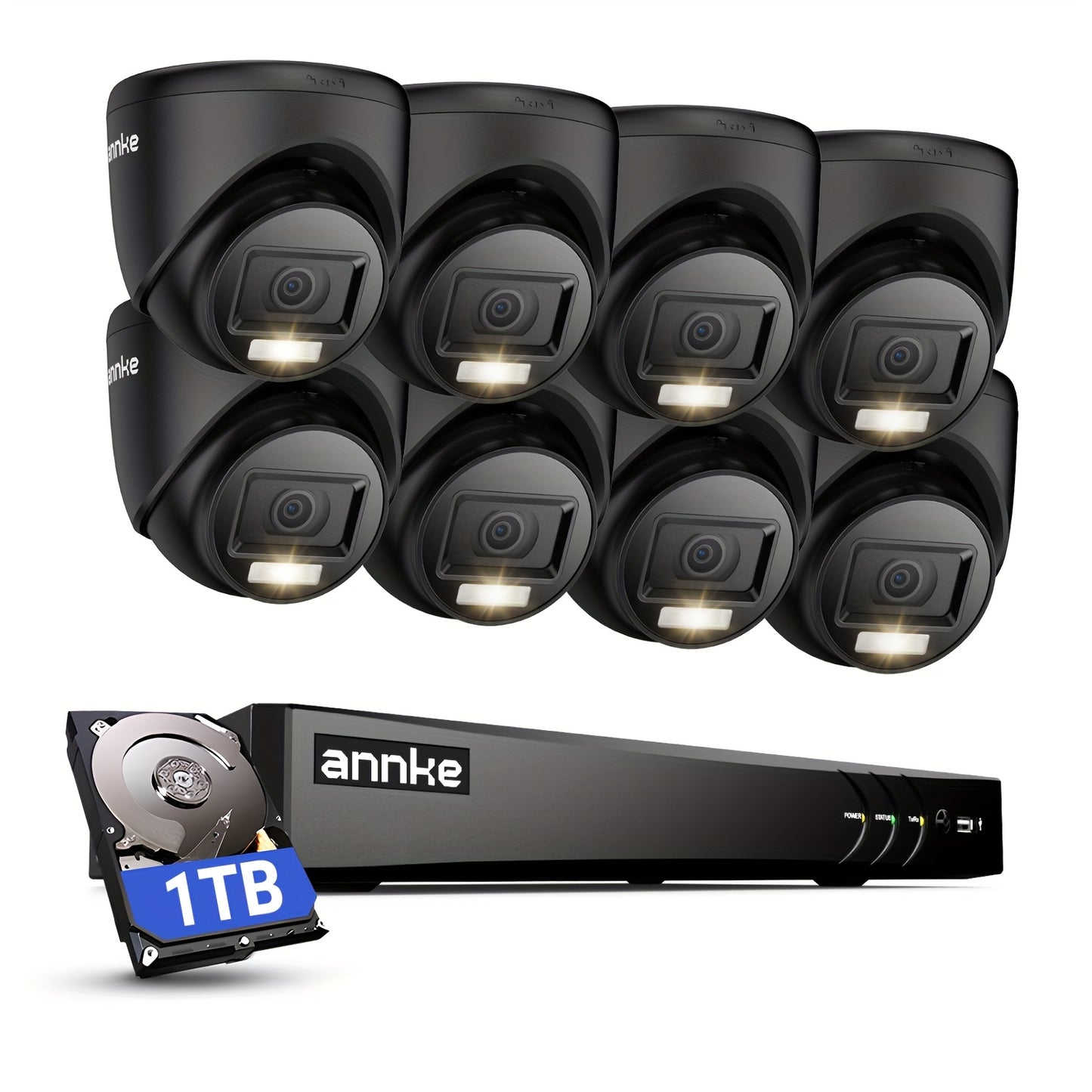 Beveiligingssysteem – Bewakingscamera – CCTV Systeem – Surveillance Set – Camerabeveiliging – 8 Kanaals Bekabeld – 8MP Full HD – Slim Nachtzicht Met AI Detectie