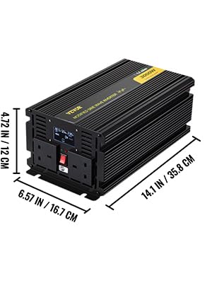 VEVOR Power Inverter 3000W Gemodificeerde Sinus Omvormer DC 24 V naar AC 240 V Auto Converter met Lcd Display Afstandsbediening LED Indicatoren AC Outlets Power Inverter voor Auto RV Truck Boot Reizen