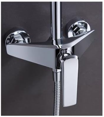 Douchekolom – Doucherail – Douchepaneel – Handdouche – Douchekraan – Verstelbare Hoogte 87-123 cm – Messing Chroom Afwerking