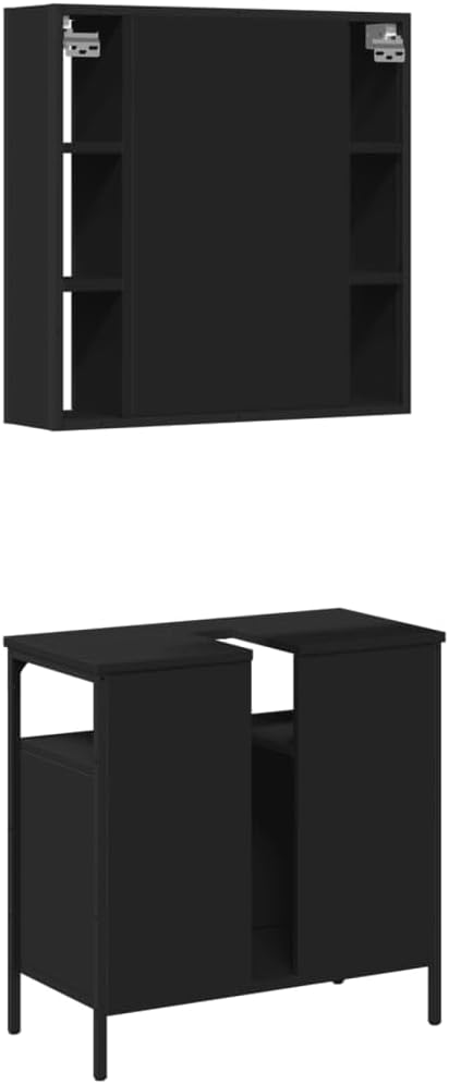 vidaXL 2-piece Bathroom furniture set wood black