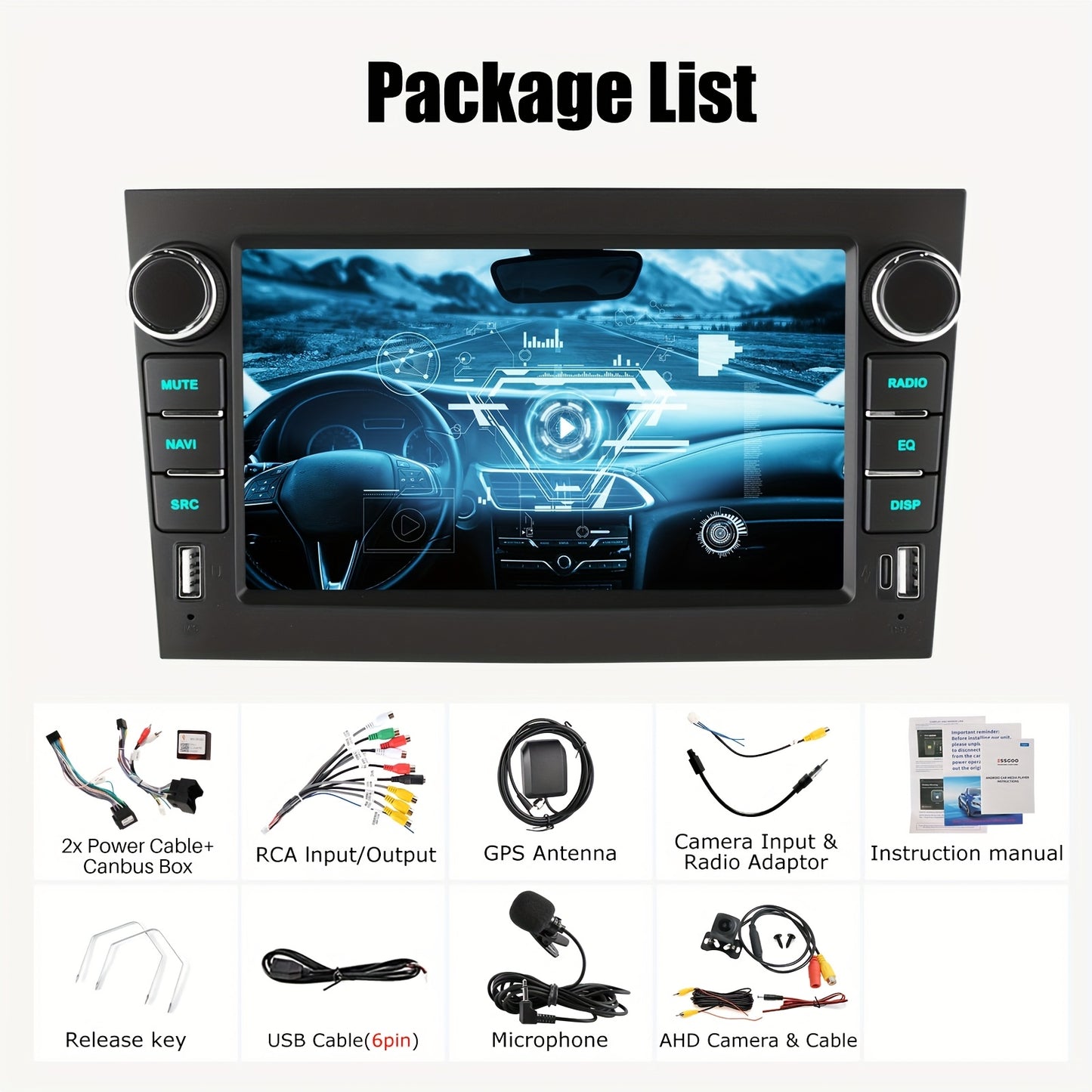 Autoradio – Auto Stereo – Multimedia Radio – Auto Navigatie – Inbouw Radio – Android 14 – 7 Inch IPS Touchscreen