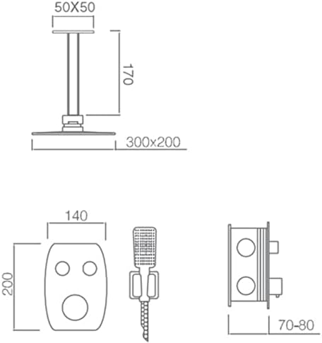 Thermostaat Doucheset – Douchekraan – Regendouche – Handdouche – Thermostaatkraan – Turbo Clean Systeem – Roestvrij Stalen Douchekop 30x20 cm