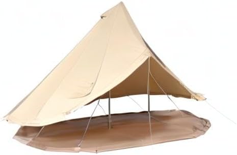 VEVOR Canvas Bell Tent 3-7 m Yurt Tent 4 Seizoenen Familie Camping Tent met Houtkachelgat, Opbergzakken voor Glamping tot 4-12 Personen