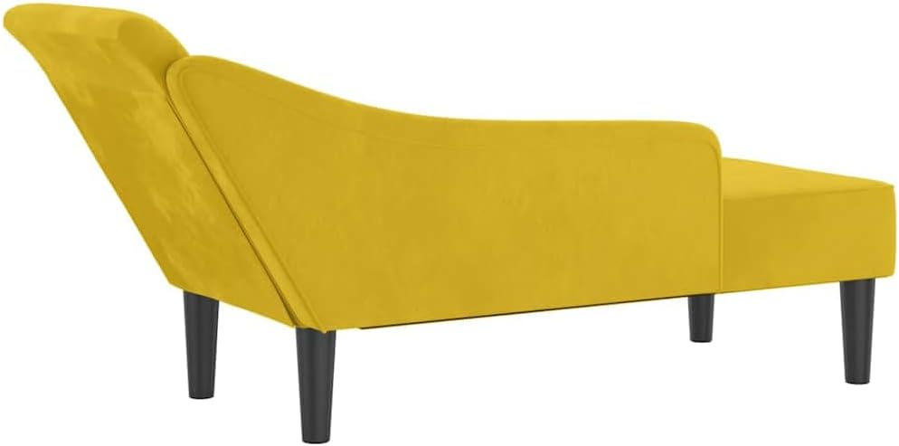 Chaise Longue – Loungesofa – Divan – Loungezetel – Relaxbank – Gele Velvet – Compact Formaat – Zacht Fluweel