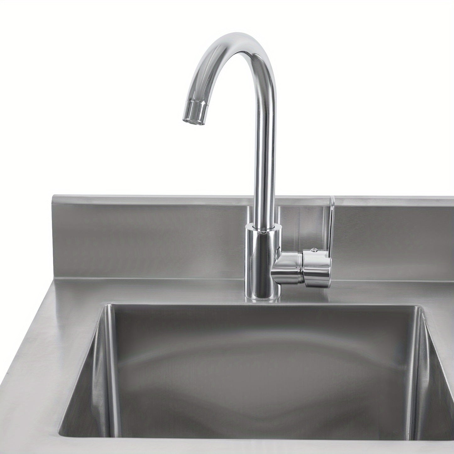 TOOL1SHOOO modern rectangular freestanding kitchen sink set, made of 201 stainless steel, with an internal sink size of 39.88*35.05*20.07 cm, equipped with a 360° rotating faucet, suitable for kitchens, dining rooms, bars, l