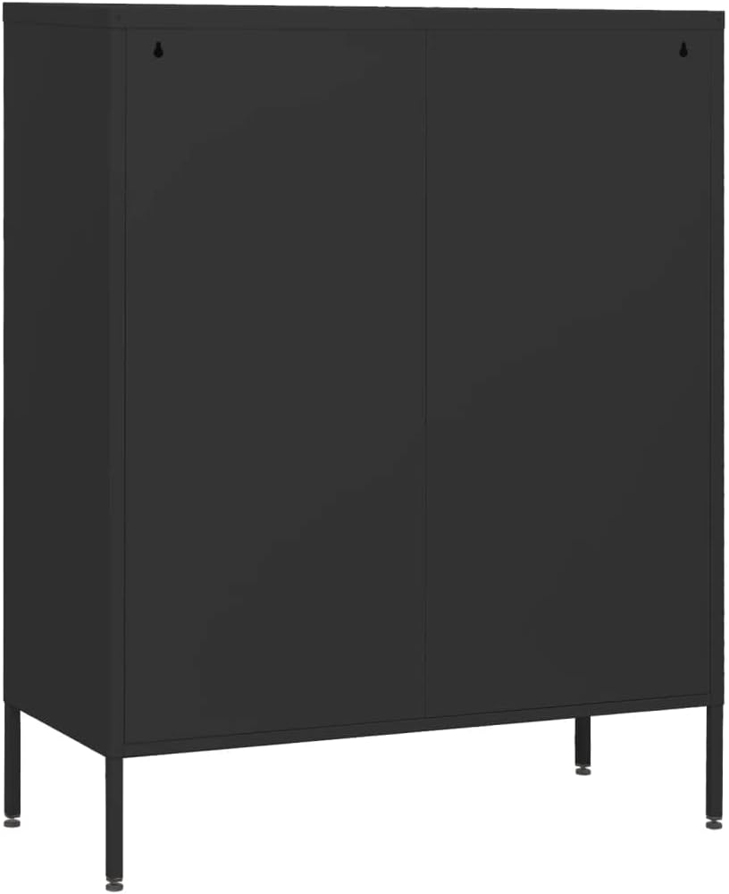 vidaXL Chest of drawers 80x35x101.6 cm steel black, chest of drawers, drawer cabinet, side cupboards, drawer cabinets, side cabinets, cupboards, cupboards, cupboards, cupboards