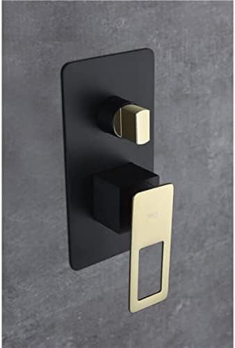 Inbouw Plafonddouche – Inbouwdouche – Regendouche – Opbouwdouche – Handdouche – Mat Zwart en Goud – RVS 25x25 cm Regendouche – Instelbare Waterdruk