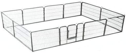 vidaXL Dog run with 12 panels 80x60 cm steel black