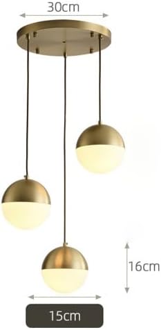 3-Lichts Hanglamp – Cluster Hanglamp – Design Hanglamp – Eettafel Lamp – Plafondlamp – Witte Glazen Bollen – Koperkleurig Metalen Frame – Verstelbare Hoogte 1 Meter