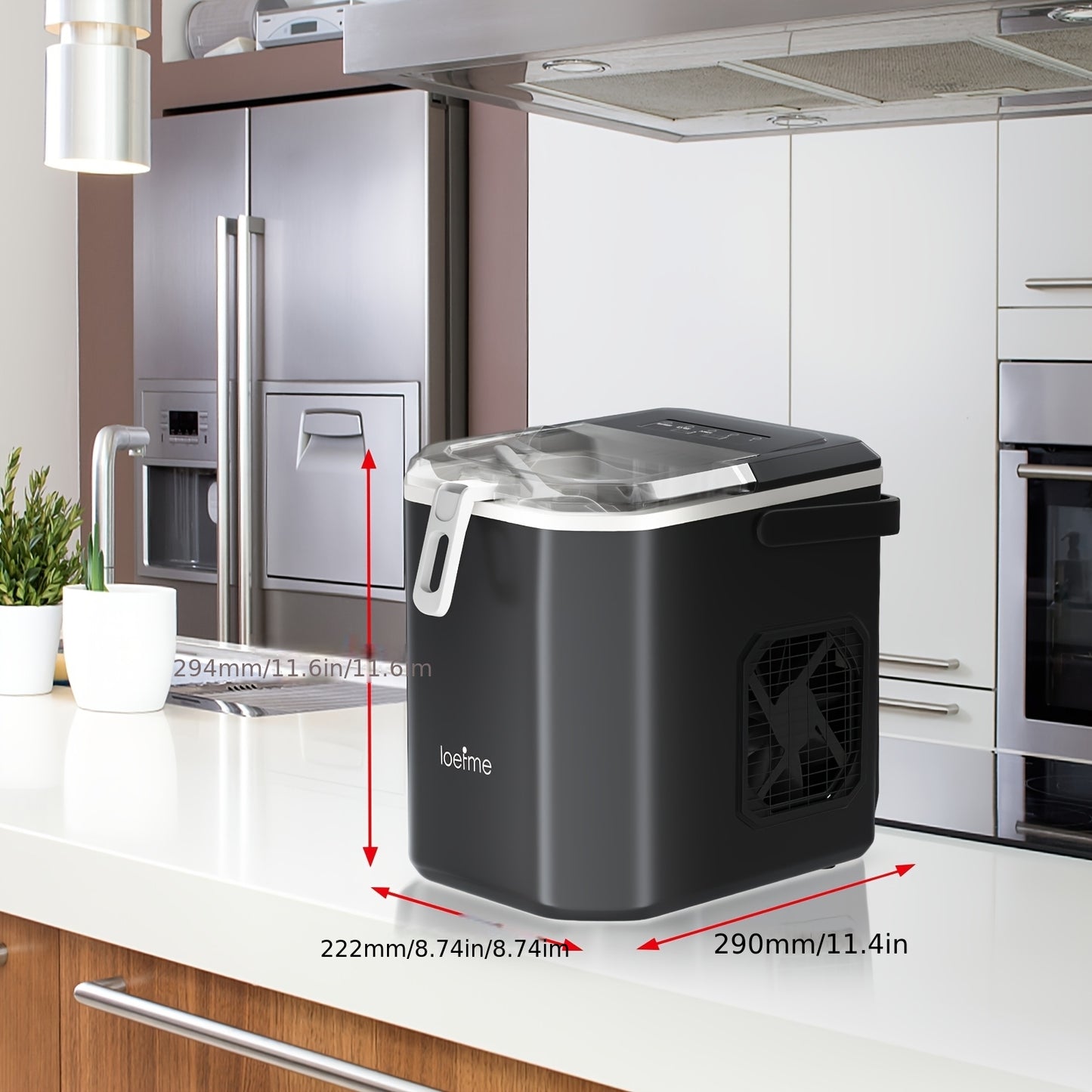 Bullet IJsblokjesmaker – IJsblokjesmachine – IJsblokjesdispenser – Draagbare IJscrusher – IJsblokjesapparaat – Zwart – Snelle IJsproductie 6 Minuten – Zelfreinigende Functie