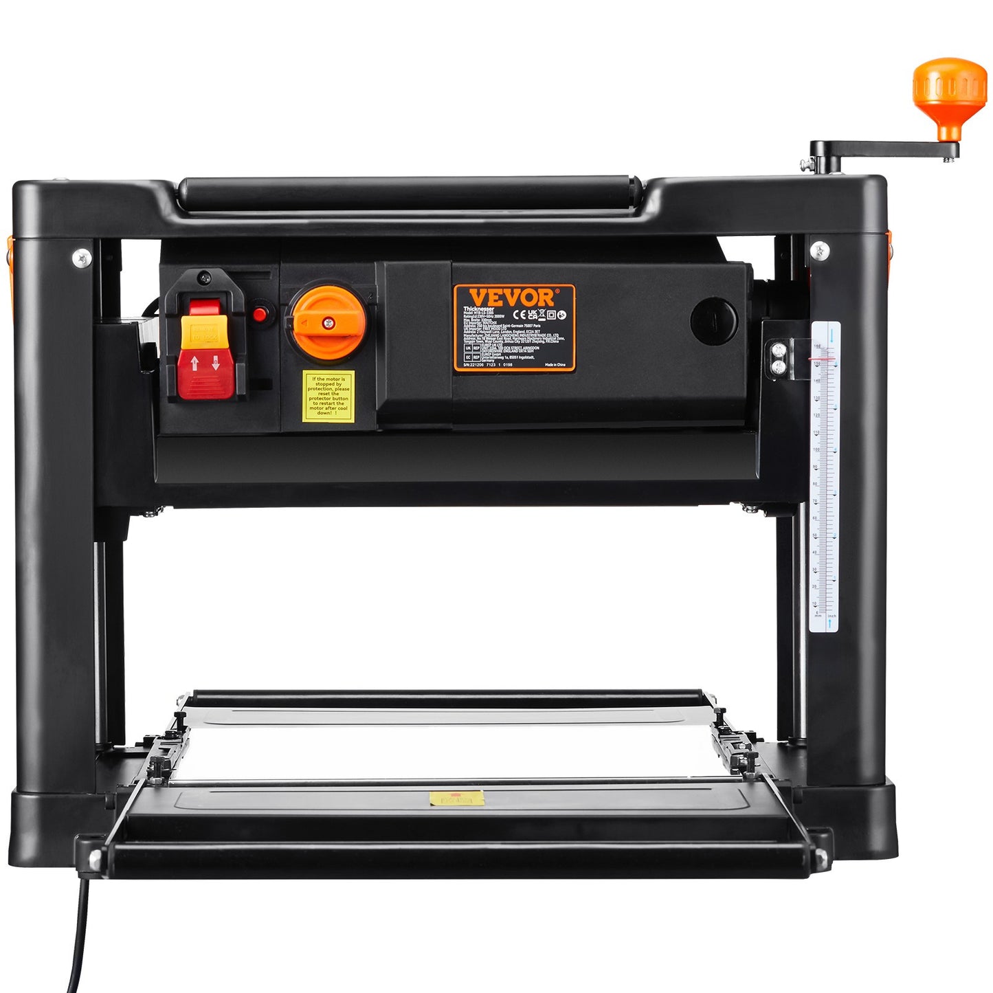 Schaafmachine – Diktebank – Houtfrees – Schaafbank – Benchtop Schaafmachine – 33 cm Breed Werkblad – 2000W Motor Met 2 Snelheden
