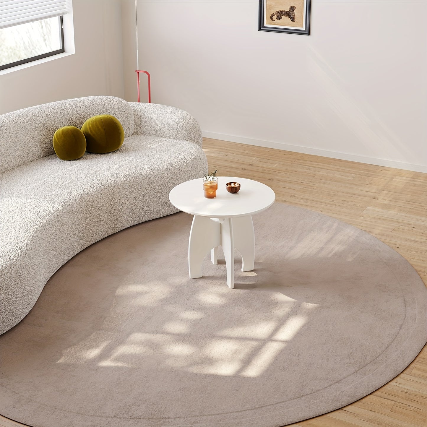 Witte Ronde Salontafel – Bijzettafel – Koffietafel – Tafel – Decoratietafel – Modern Minimalistisch Design – Unieke Sculpturale Poten – Compact Ruimtebesparend – Eenvoudige Montage
