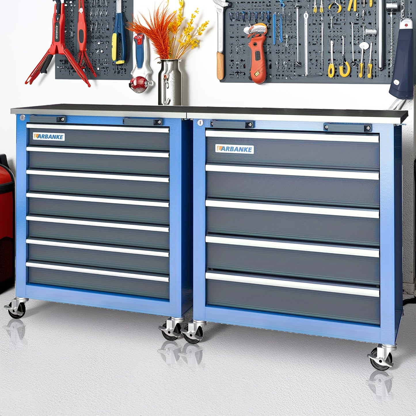 Gereedschapskast – Werkplaatskast – Tool Chest – Opbergkast – Gereedschapswagen – 12-Lade 5+7 Indeling – Robuust Legeringsstaal – Dubbel Deurslot Met Verbindingsysteem