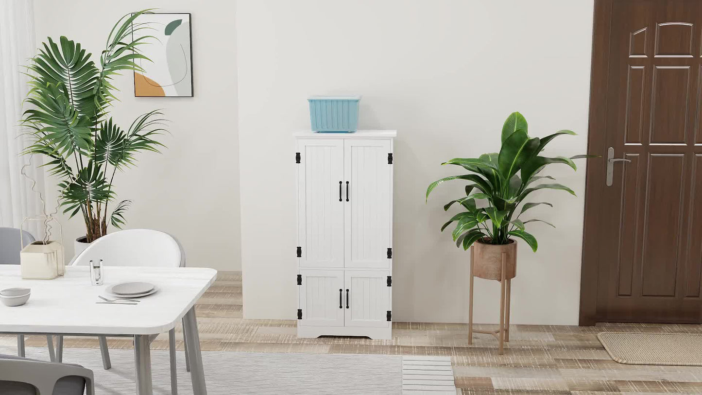 Keukenkast – Keukenkastje – Keukenkast Opbergruimte – Keuken Buffet – Keukenmeubel – Wit MDF – 2 Deuren 3 Planken