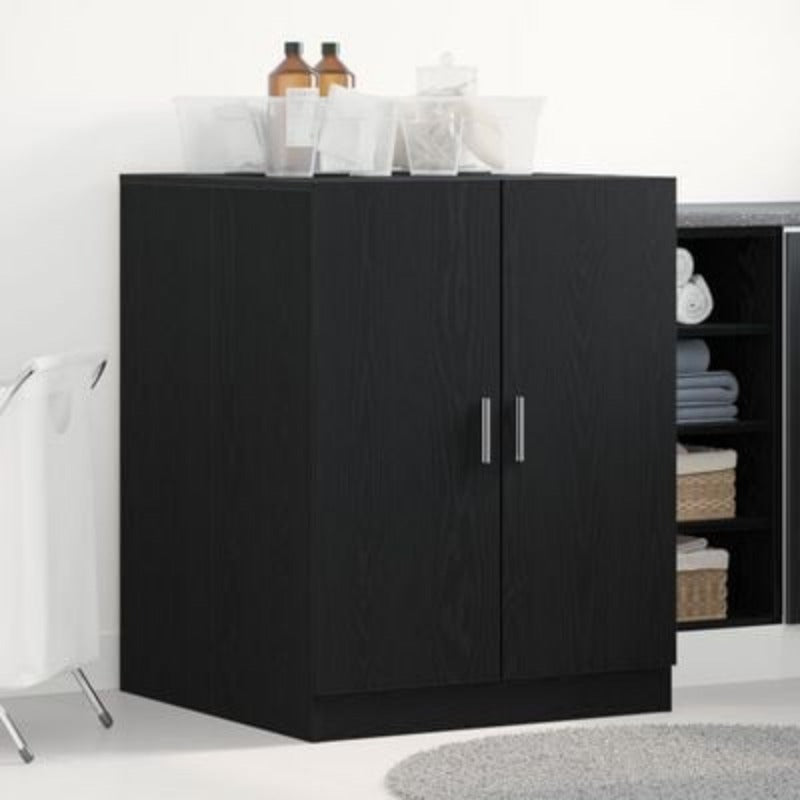 Wasmachinekast – Wasmachinecabinet – Wasmachine Organizer – Wasmachine Meubel – Waskast – Zwart Eikenhout – Grote Opbergruimte – Robuuste Houten Constructie – Past Voor Voorlader – 70,5x71,5x91,5 cm – Eenvoudige Montage