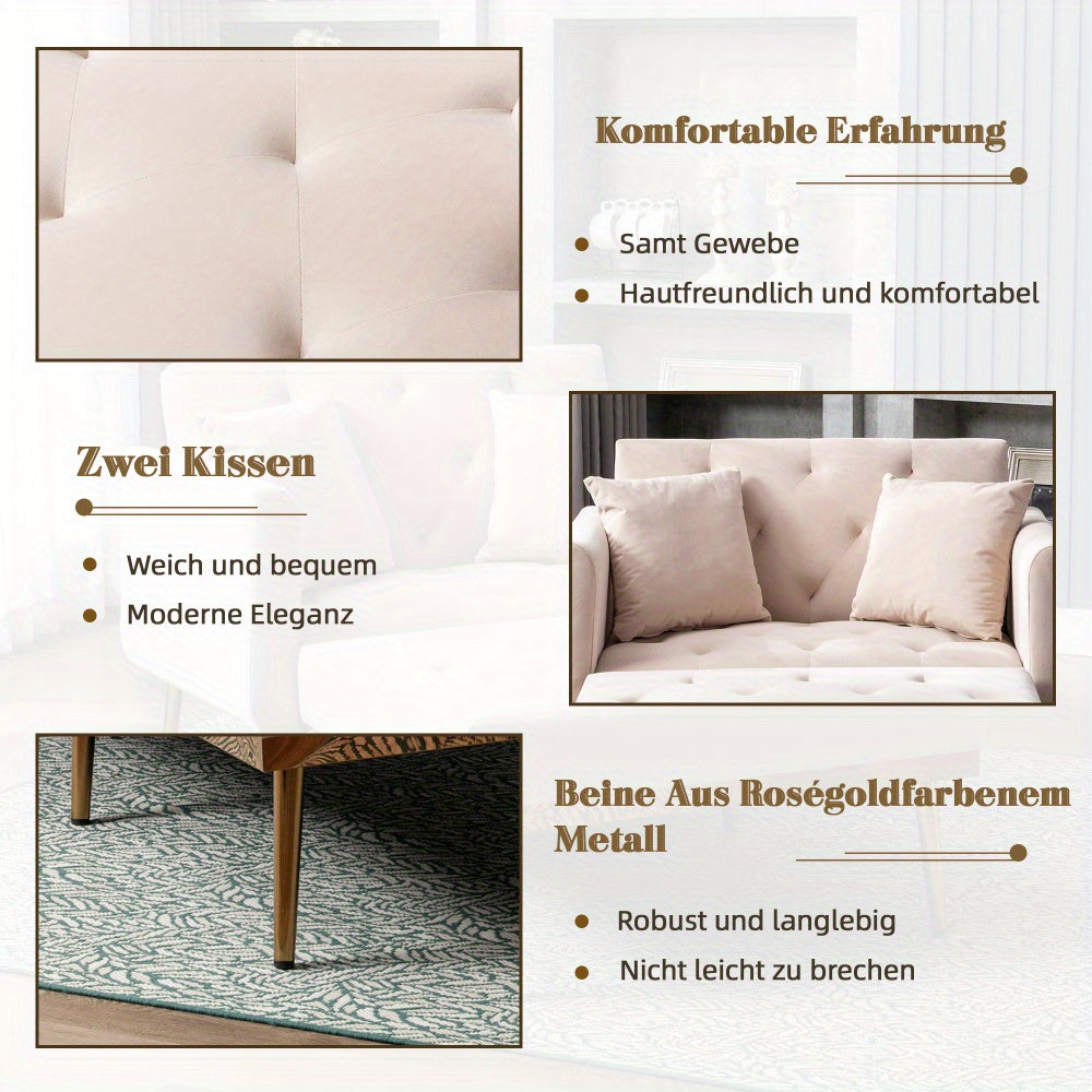 Relaxfauteuil – Verstelbare Fauteuil – Schommelstoel – Ligstoel – Fauteuil Beige – Velvet Bekleding – Draagkracht 220 kg – 3 Standen Rugleuning