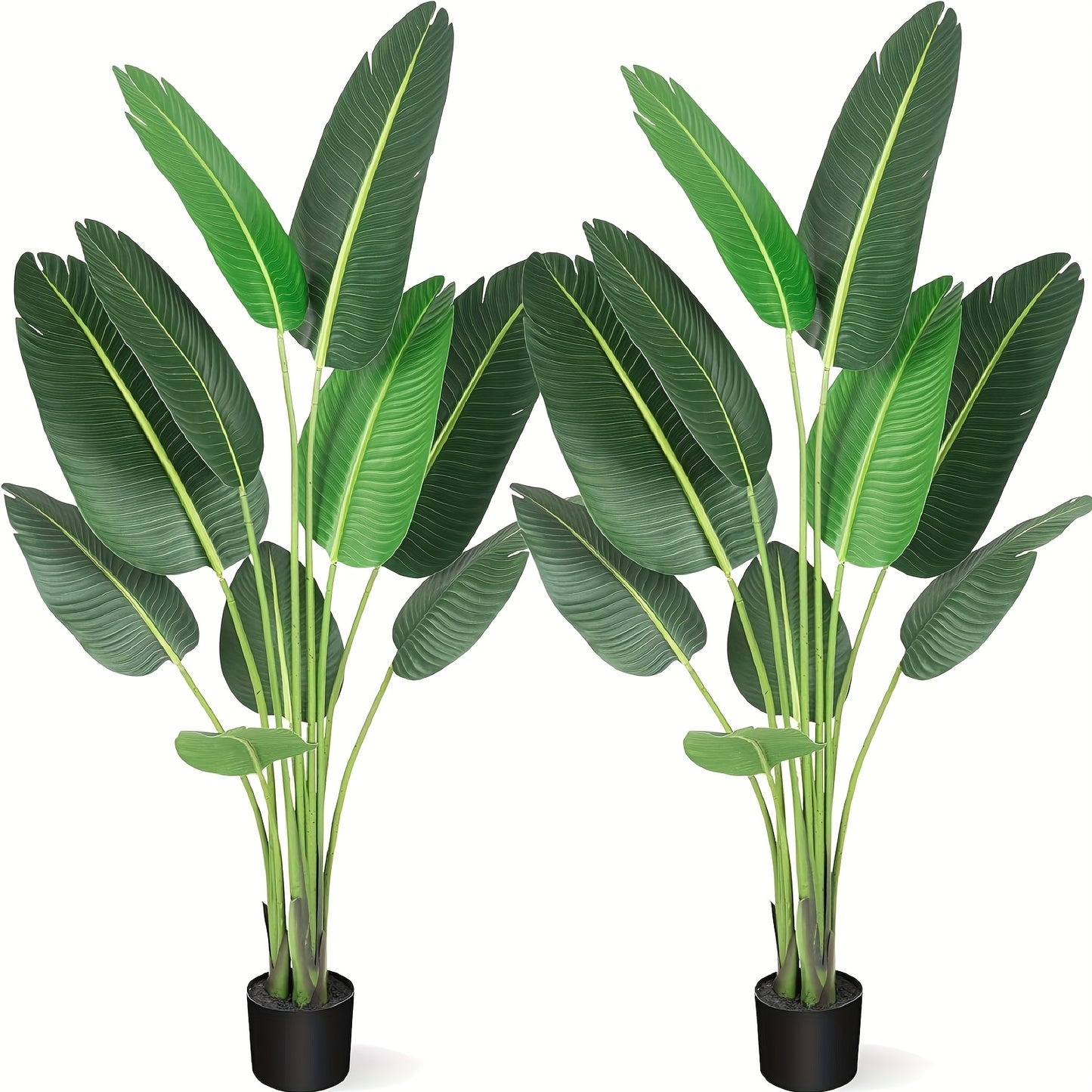 Kunstplanten Set – Nepplanten – Kunstbomen – Tropische Planten – Indoor Decoratie – 2 Stuks Met 152 cm Hoogte – Onderhoudsvrij & Realistisch