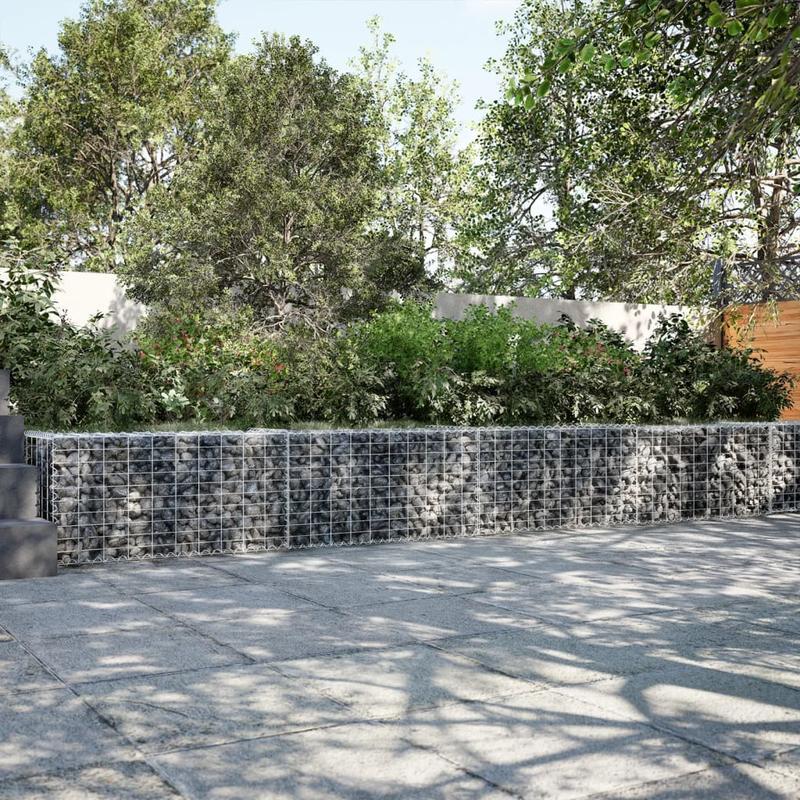 Gabionmand – Schanskorf – Schanskorfmand – Tuinafscheiding – Tuinmuur – Gegalvaniseerd Staal – Met Afsluitbaar Deksel – 400x50x50 cm