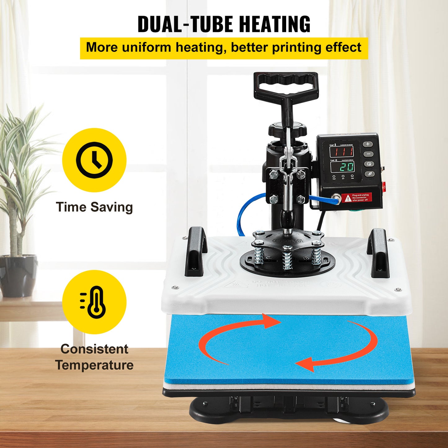 Heatpers – Transferpers – Warmtepers – Drukpers – Heat Press – 10-in-1 Functies – 30x38 cm Persplaat – 1000W Snelverwarming