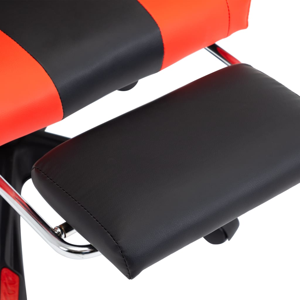 Bureaustoel – Bureaustoelen – Gamingstoel – Kantoorstoel – Racing Chair – Verstelbare Rugleuning – Inklapbare Voetensteun – Kunstleer – Rood/Zwart