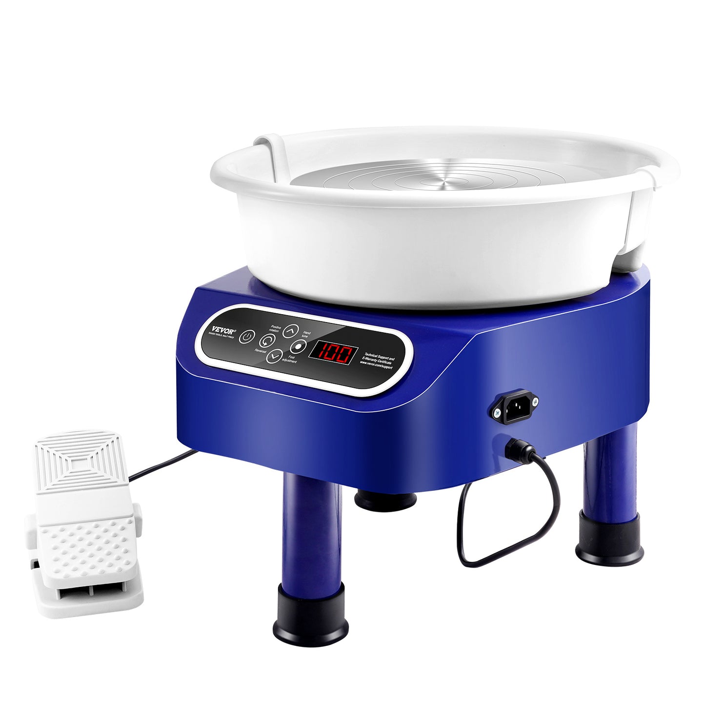 Keramiek Draaibank – Pottenbakkersschijf – Aardewerk Machine – Clay Wheel – Pottenbakmachine – 28 cm Werkoppervlak – 450W Krachtige Motor – Blauw