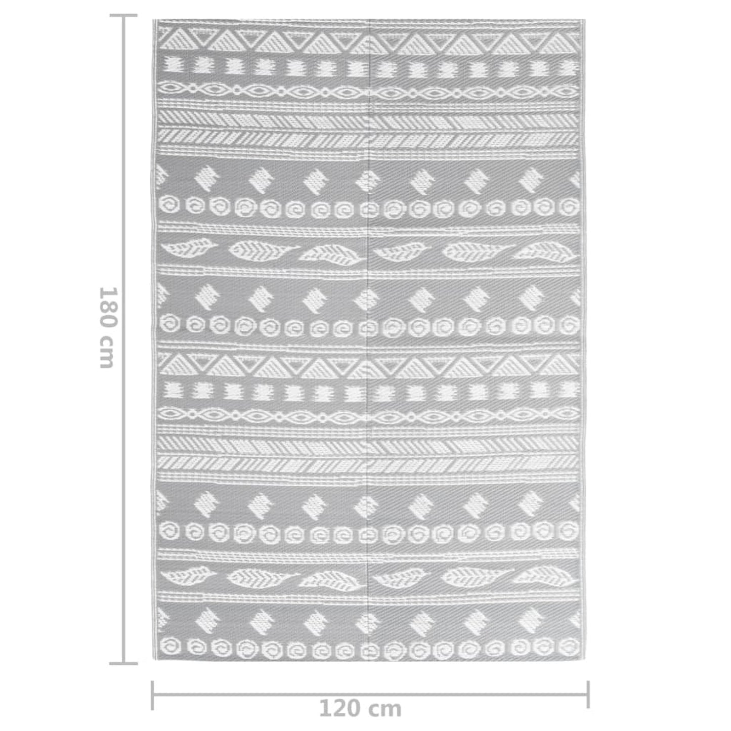 Buitenkleed – Tuinkleed – Buitentapijt – Balkonkleed – Vloerkleed – Weerbestendig – 120x180 cm – Duurzaam polypropyleen – Geometrisch patroon – Makkelijk schoon te maken – Handwas