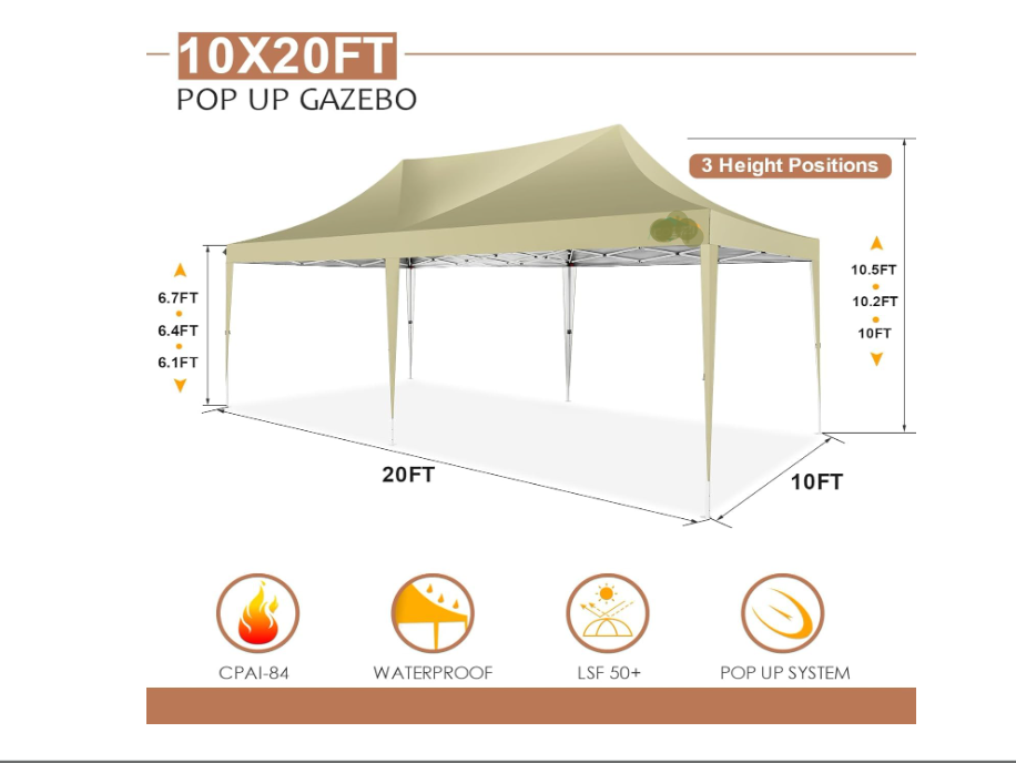 Partytent – Vouwtent – Feesttent – Paviljoen – Tuintent – 3x6 meter – Waterdicht – UV-bescherming 50+