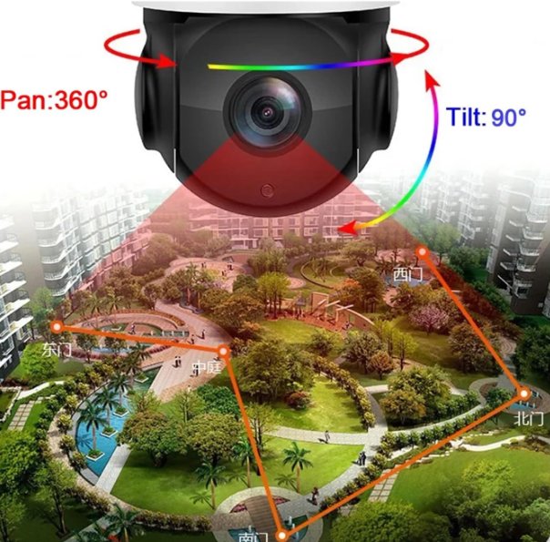 PTZ Beveiligingscamera – Dome Camera – IP Camera – CCTV Camera – 4K 8MP 54x Optische Zoom – Volledig Draaibaar 360° – IP66 Waterdicht Metalen Behuizing - QUORE