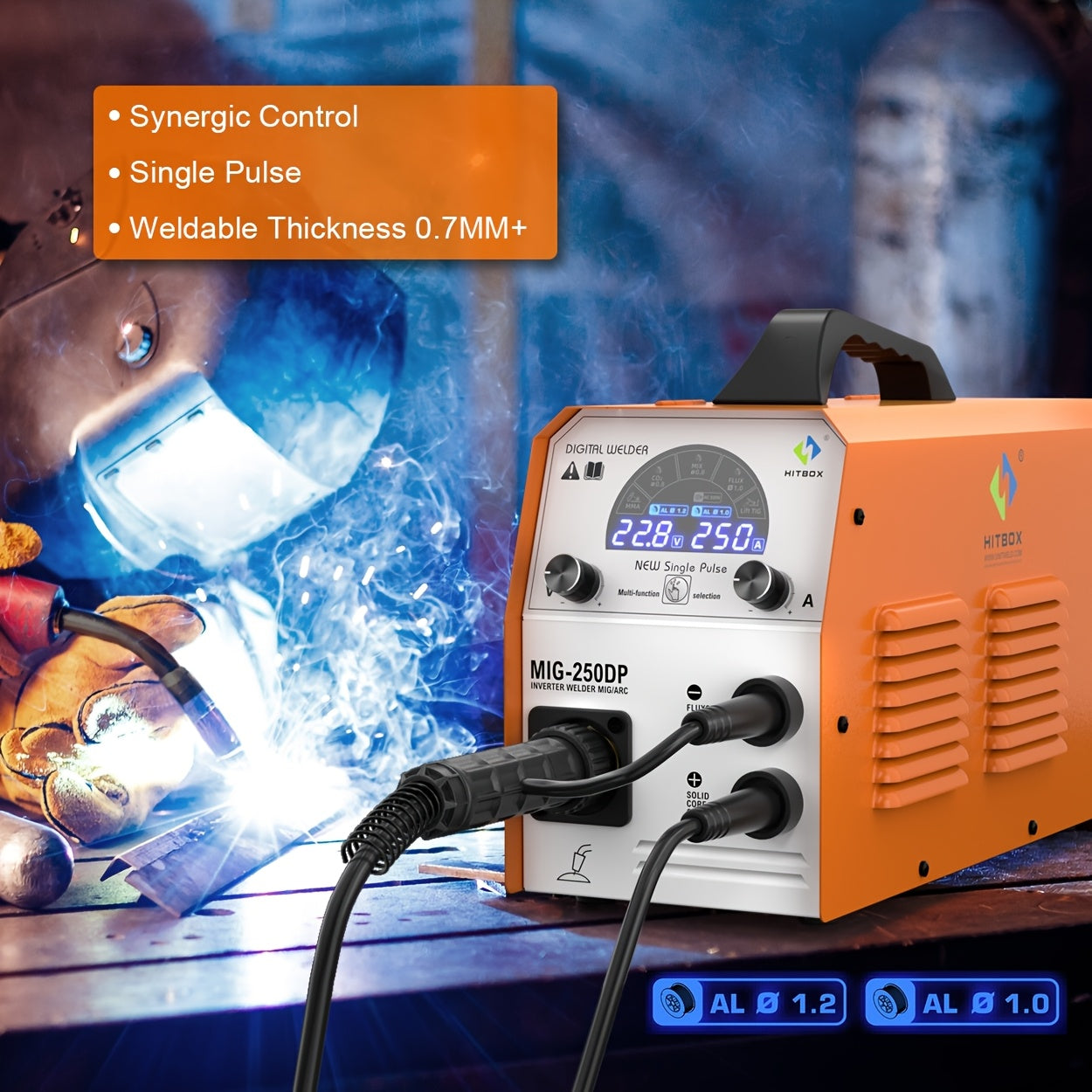 Lasapparaat – Lasmachine – Booglasapparaat – MIG/MAG Lasser – Elektrode Lasapparaat – 4-in-1 Multi-Process – IGBT Inverter Technologie – LED Display – Thermische Beveiliging – Gasloos Lassen – 220V