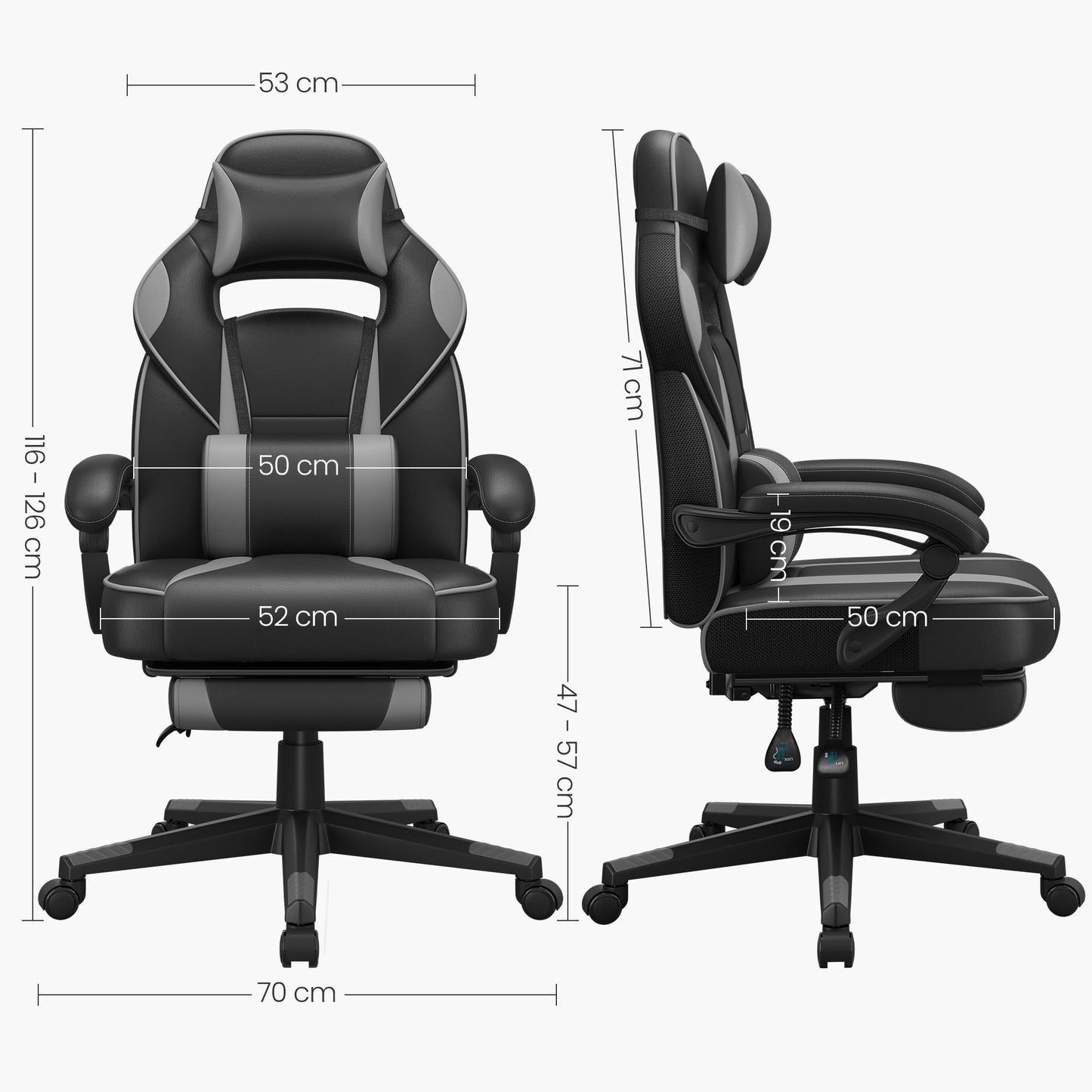 Gamingstoel – Gamestoel – Bureaustoel – Game Chair – Verstelbare Voetensteun – Ergonomisch Met Lendensteun – Maximale Draagkracht 150 kg – Pastelroze & Crèmewit