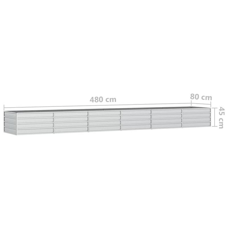 Verhoogde Plantenbak – Verhoogd Tuinbed – Bloembak – Kweekbak – Moestuinbak – Gegalvaniseerd Staal – 480x80x45 cm – Weerbestendig & Duurzaam