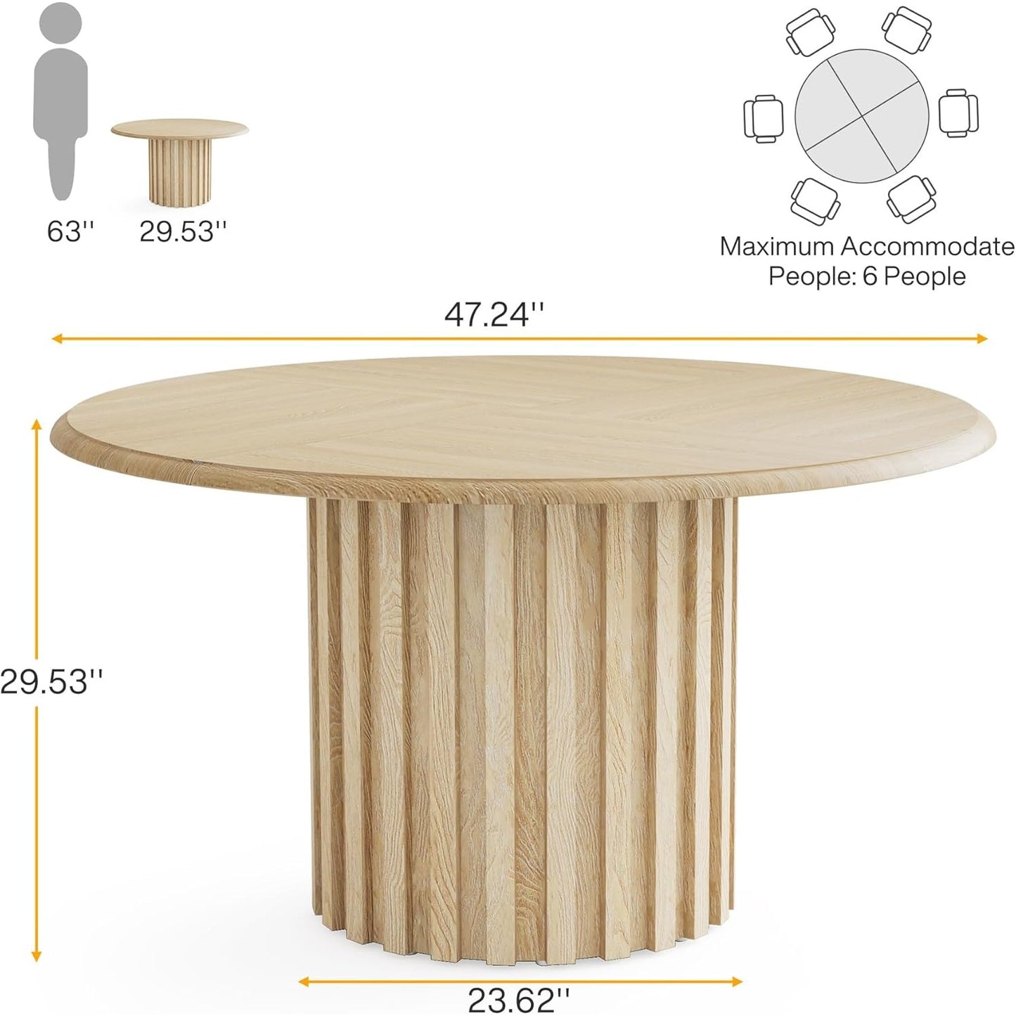 Ronde Eettafel – Eettafel Klein – Keukentafel – Tafel Rond – Eettafel 4 Personen – Natuurlijke Houtnerf – Compact 120 cm – Stevige Metalen Voet – Makkelijk Montaget