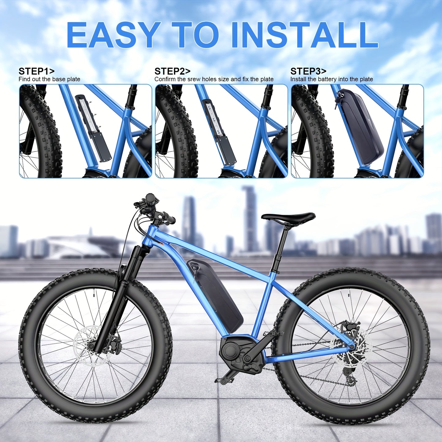 E-bike Accu – Elektrische Fietsaccu – Lithium Accu – Fiets Batterij – Power Accu – 36V 15AH – Ingebouwd 25A BMS – Anti-diefstal Slot & USB Poort