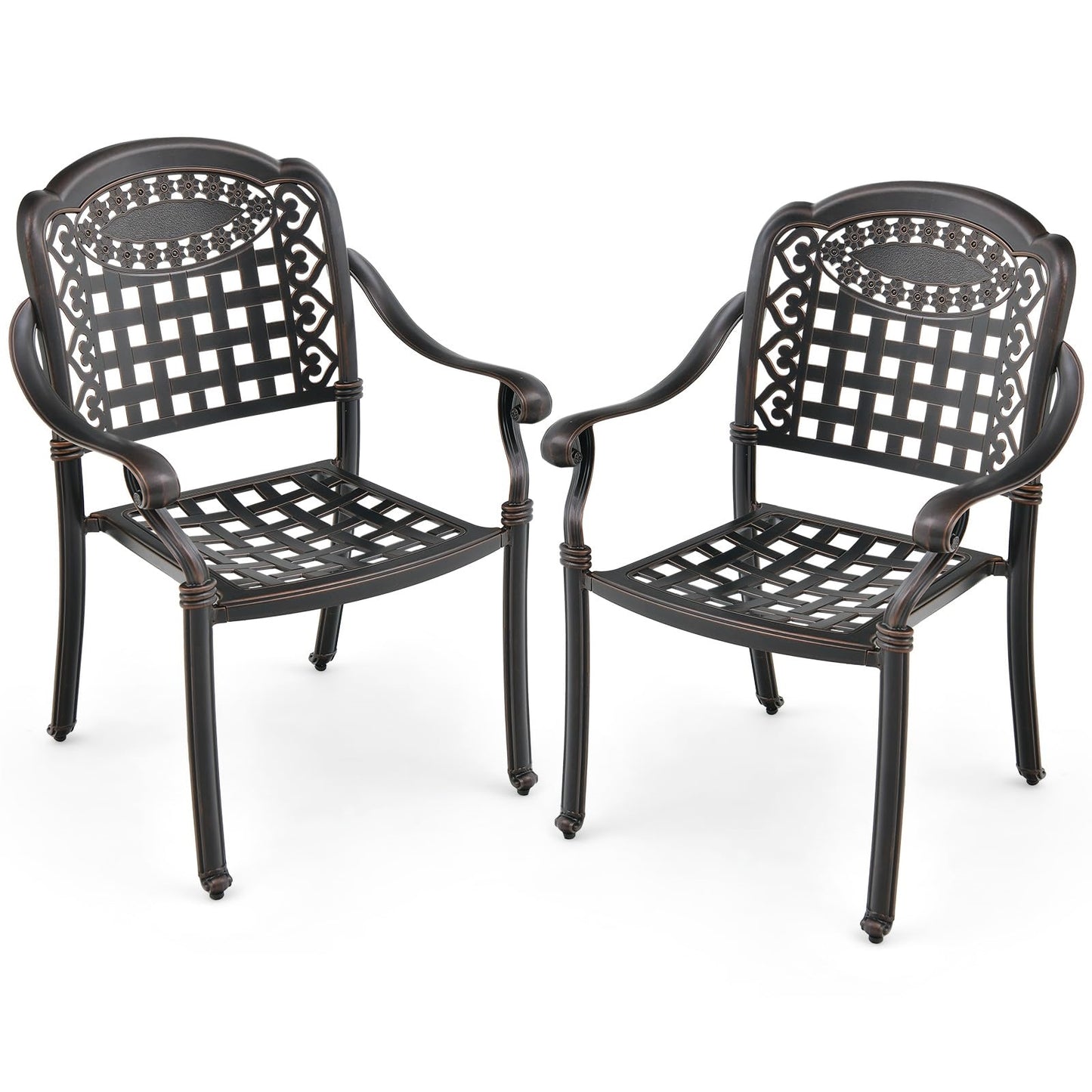 Aluminium Tuinstoelen Set – Tuinstoel Met Armleuning – Stapelbare Tuinstoelen – Balkon Stoelen – Patio Stoelen – Weerbestendig Aluminium – Stapelbaar & Ruimtebesparend