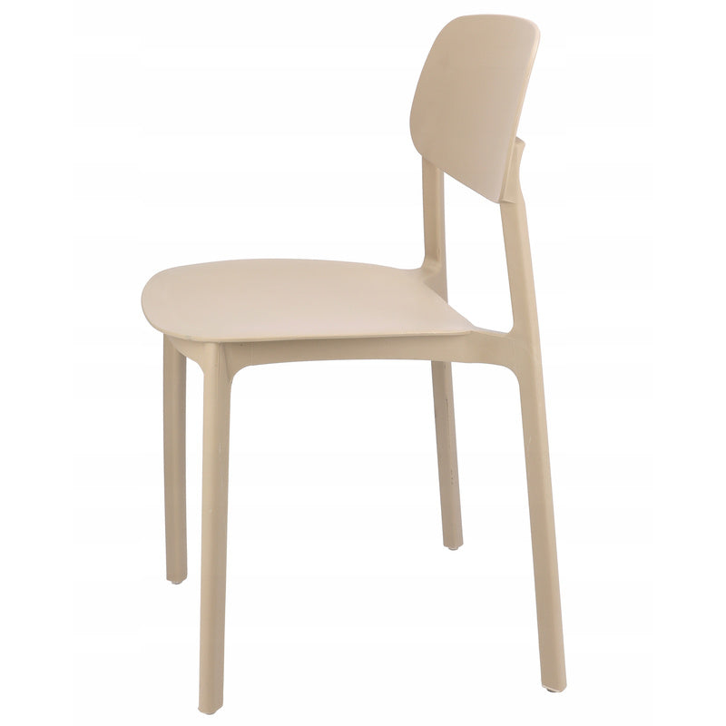 Stoel – Stoelenset – Eetkamerstoel – Tuinstoel – Werkstoel – Set Van 4 Beige Stoelen – Weerbestendig Polypropyleen – Max 120 kg Belastbaar