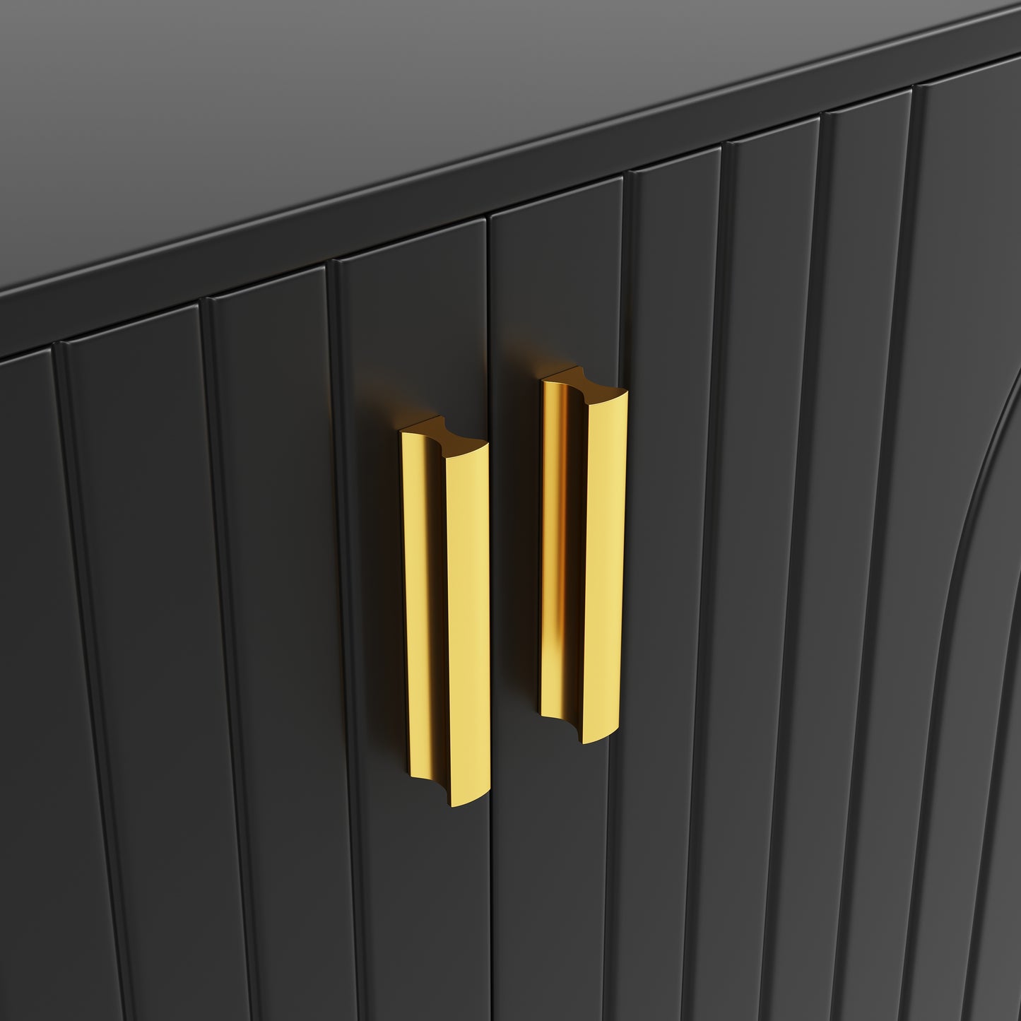 Dressoir – Sideboard – Buffetkast – Tv-Meubel – Opbergkast – Zwart Met Gouden Details – 152x40x75 CM – Tip-Over Beveiliging