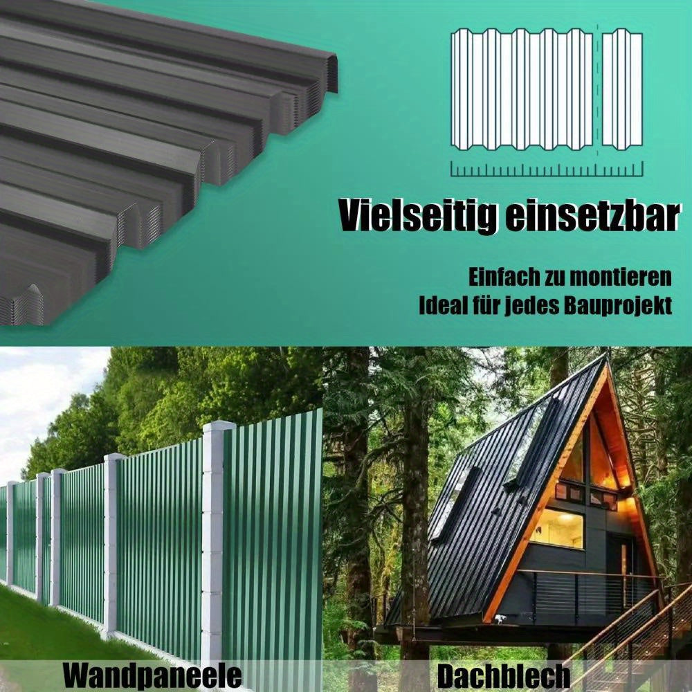 Dakplaten – Dakpanelen – Golfplaten – Geprofileerde Dakplaten – Muurplaten – Gegalvaniseerd Staal – 24 Stuks 129x45 cm 0,25 mm – Weerbestendig & Roestvrij