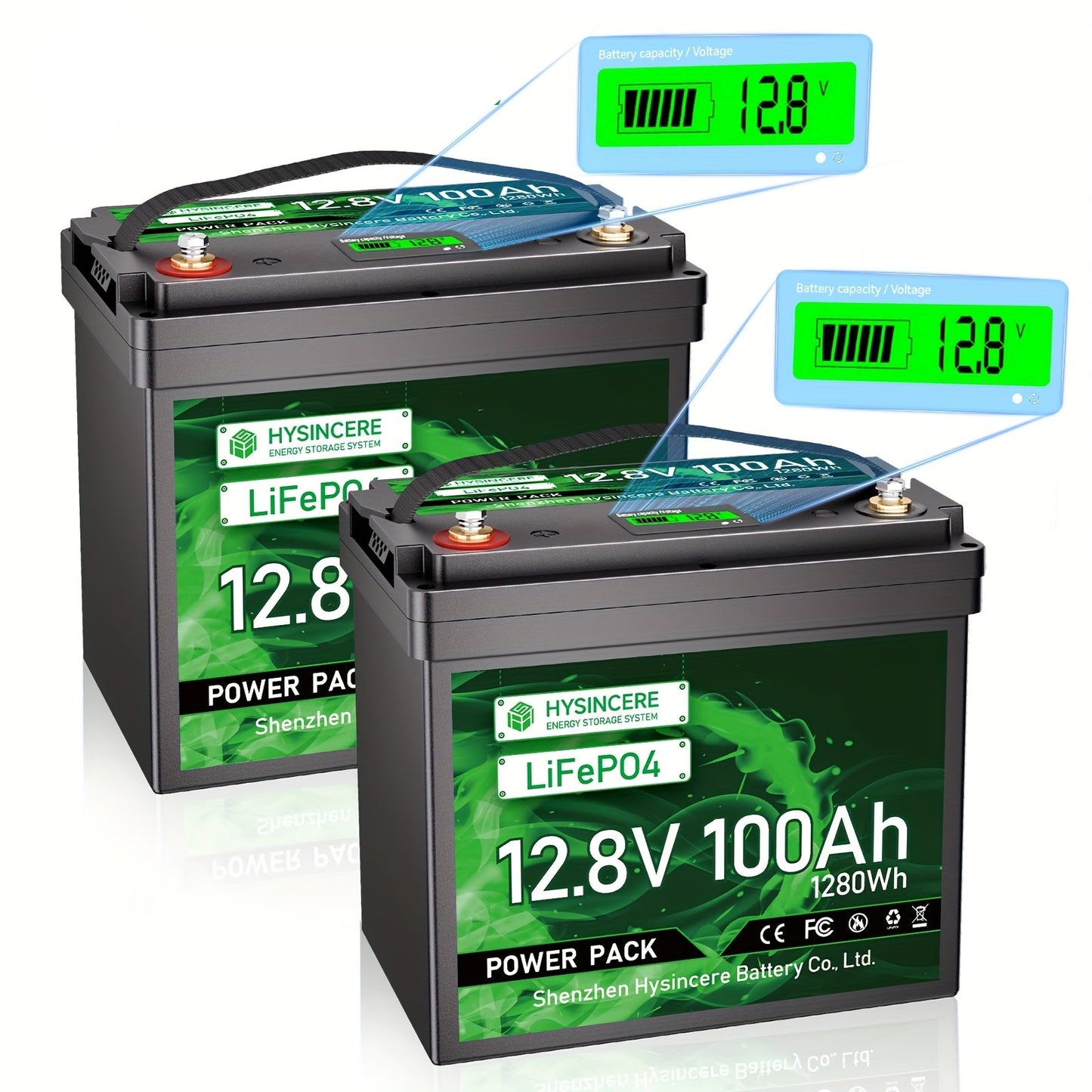 Li-ion Accu – Lithium Batterij – Lithium-Ion Accu – LiFePO4 Accu – 12V Li-Ion Batterij – 200Ah Capaciteit – Ingebouwd 100A BMS – 10 Jaar Levensduur – Onderhoudsvrij PVC Behuizing