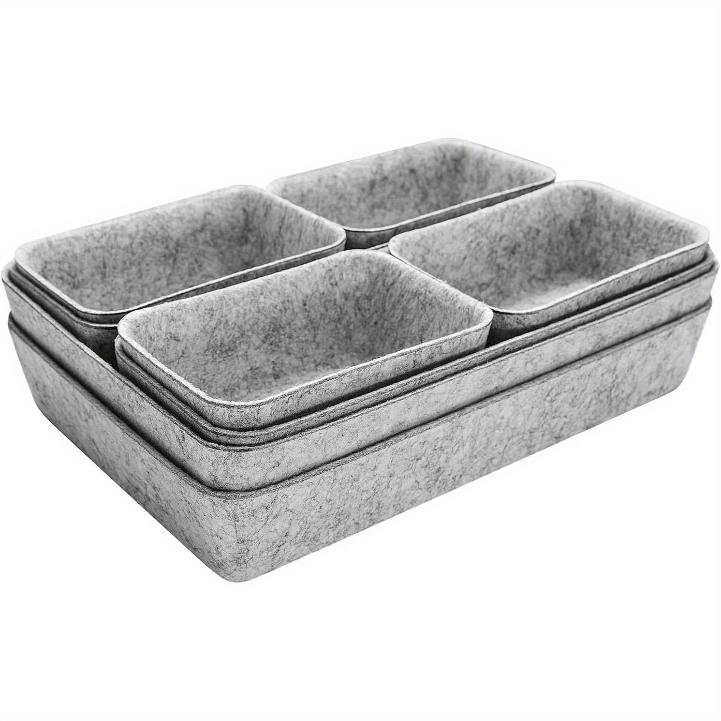 Lade Organizer – Ladeverdeler – Opbergbakjes – Ladebakjes – Organizer Bakjes – Set van 8 – Stapelbaar – Polyester Vilt