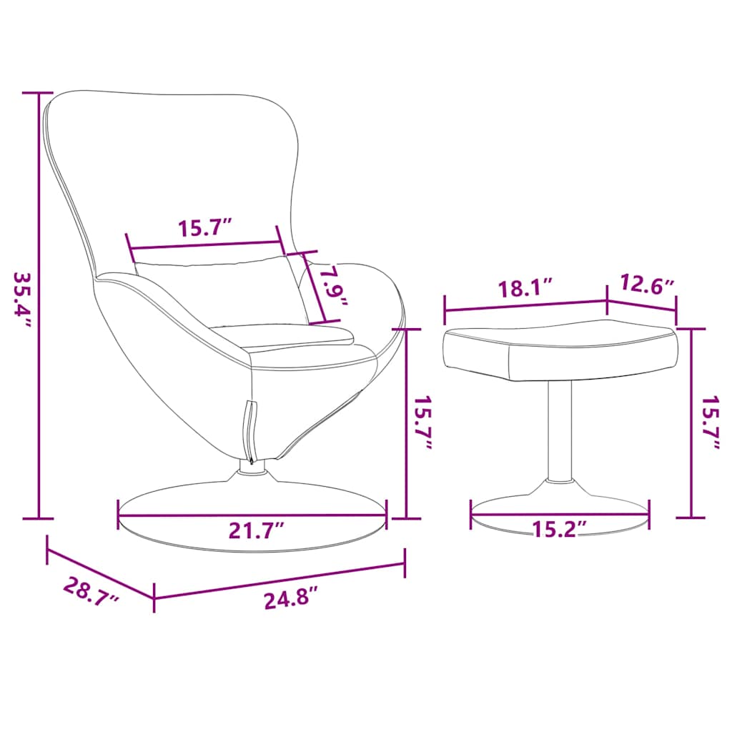 Fauteuil – Draaistoel – Relaxstoel – Loungestoel – Zetel – Lichtgroen – Velvet – Inclusief Voetensteun